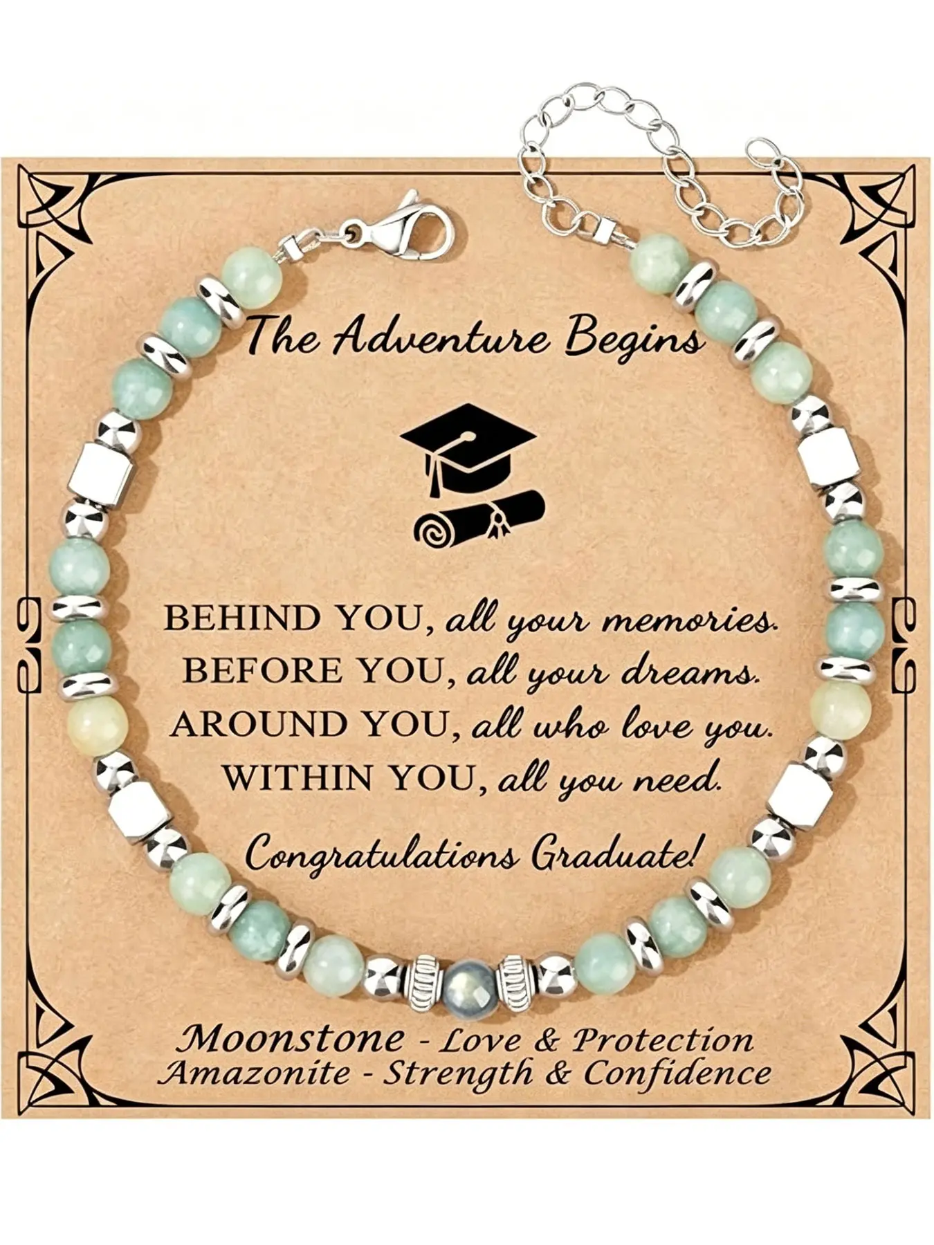 Colorful Imperial Jade Stainless Steel Bead Bracelet, High Quality Bracelet, a graduation gift for the Class of 2026, suitable for both men and women, perfect for Mother's Day, birthdays, Christmas, Valentine's Day