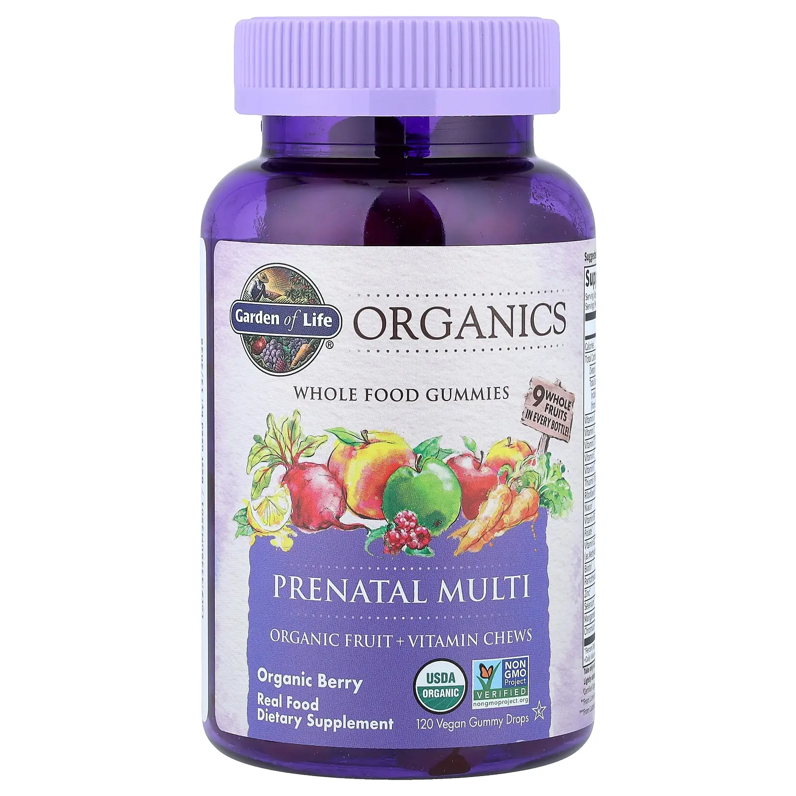 Garden of Life Organics, Prenatal Multi Gummies, Organic Berry, 120 Vegan Gummy Drops | HSA/FSA Eligible