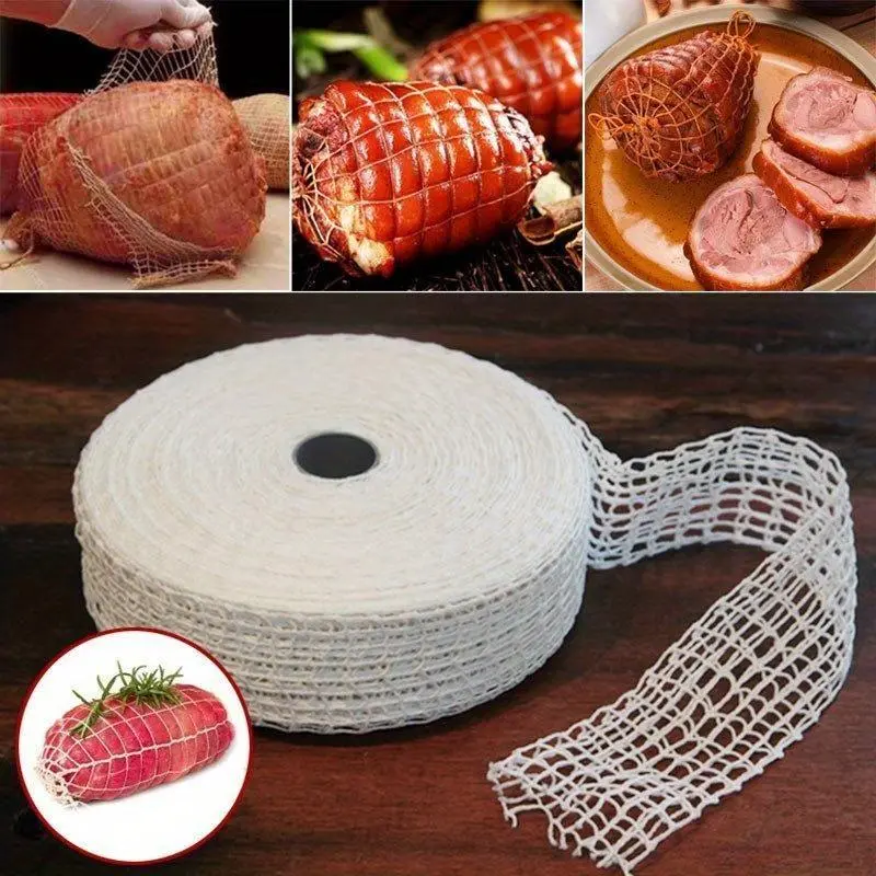 1pc, Meat Net, Meat Netting Roll, Beef Netting, Meat Net For Hot Dog, Ham Sausage, Kebab Net, Kitchen Elastic Beef Netting, Smoked Meat Net For Meat Cooking & Sausage Making, Kitchen Accessories, Barbecue Accessories
