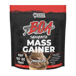 BOA Snakebite Mass Gainer Powder | High Calorie Weight Gain Formula with Whey Protein, Carbs, Creatine & BCAAs | Chocolate, Vanilla, Cookie Butter