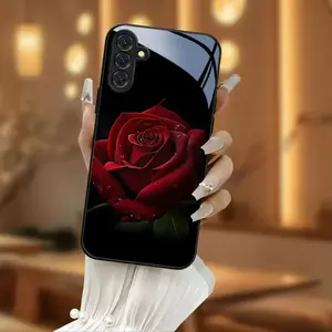 Metallic Paint Tempered Glass Phone Case Suitable for A15 A16 A22 A23 A24 A25 A32 A33 A34 A35 A52 A52S A53 A54 A55 A56 5G 21 S23 S24 25 FE S22 Plus Ultra Fashionable and Beautiful Soft Edge Hard Case Gift-EK2161, Smartphone Case, Mobile Accessory