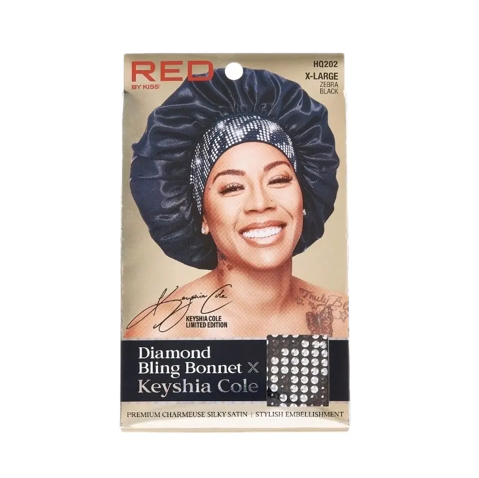 Red Diamond Bling Bonnet XL Zebra