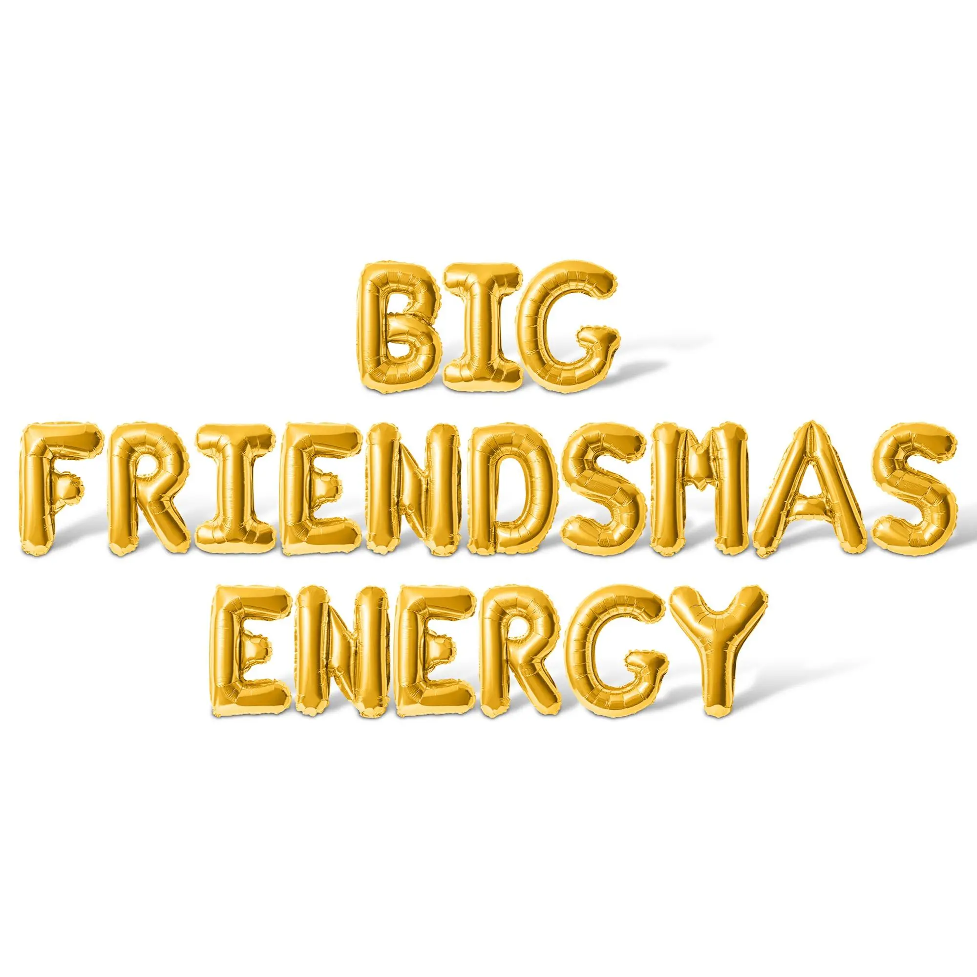 Letter Balloons - BIG FRIENDSMAS ENERGY 16" Inch Alphabet Letters Foil Mylar Balloon Friendsmas Party Banner