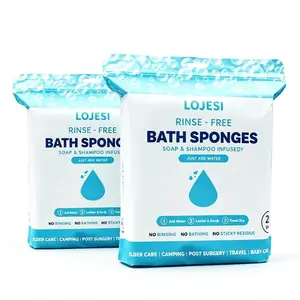 Disposable Rinse Free Bath Wipes,All-in-One Shower Soak Foaming Bath Sponges,Bath Wipes for Bathing and Washing, Disposable Washcloth, Bathroom Accessory