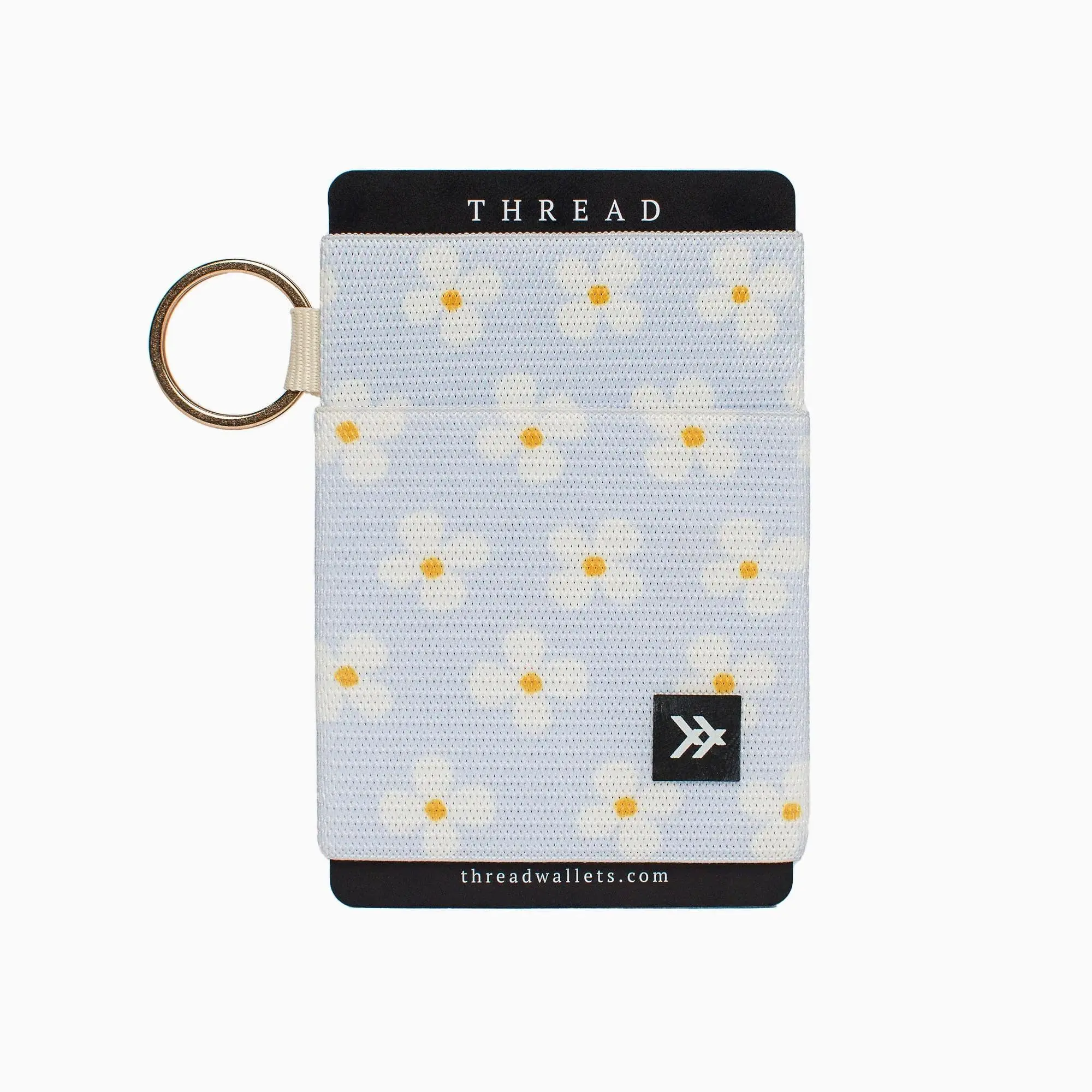 Women's THREAD Luna Slim Elastic Wallet Purse - Minimalist, Compact, Keyring Built-In Portable Everyday Carry Wallet for Women, Short Wallet