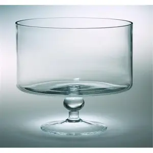 212 MAIN Round Large-Mouth Mouth-Blown Thick High-Quality Glass Trifle Bowl, 9.5 in., European Kitchenware, Gift-Ready Classic Glass Bowls for Kitchen Tableware