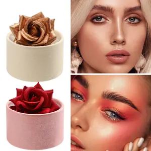 3D Rose Blush Highlighter, Natural Glow, Small Petal Design, Long-Lasting, Non-Fade, Fine Shimmer, Multi-Functional Highlighter Eyeshadow Blush, Cosmetics Products