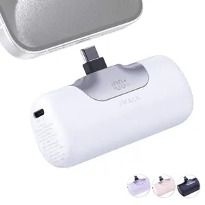 iWALK 5th Gen Mini Plug-in Power Bank 5500mAh 22.5W USB-C Fast Charging Portable Charger with SenseForce Tech & Smart LED for iPhone & Android Travel Gadgets