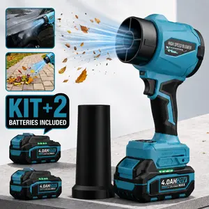 VERVEWAVE 1000G Thrust Jet Dry Blower, 20V Cordless Leaf Blower & Car Air Duster, High-Speed Turbo Fan with 2 Batteries