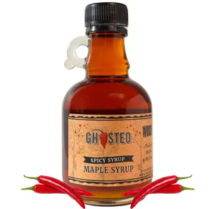 Wood’s “Ghosted” Maple Syrup – Ghost Pepper Infused | Sweet & Spicy Flavor Fusion | Small-Batch Vermont Syrup with Real Ghost Pepper Extract | Vegan, Natural, Eco-Friendly | 8.45 Fl Oz (250ml) Honey