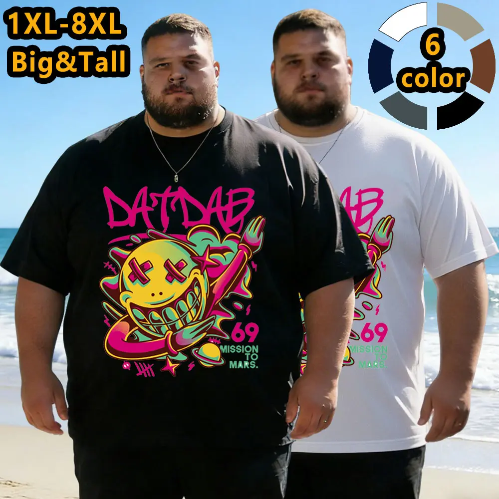 Super Plus Size Men’s Summer Casual T-Shirt — Versatile Solid Color Crew Neck Oversized Top — Wide Fit Short Sleeve for Sports & Fitness — Suitable for Daily Wear, Outdoor Running, Soccer — Can Be Used as a Birthday Gift