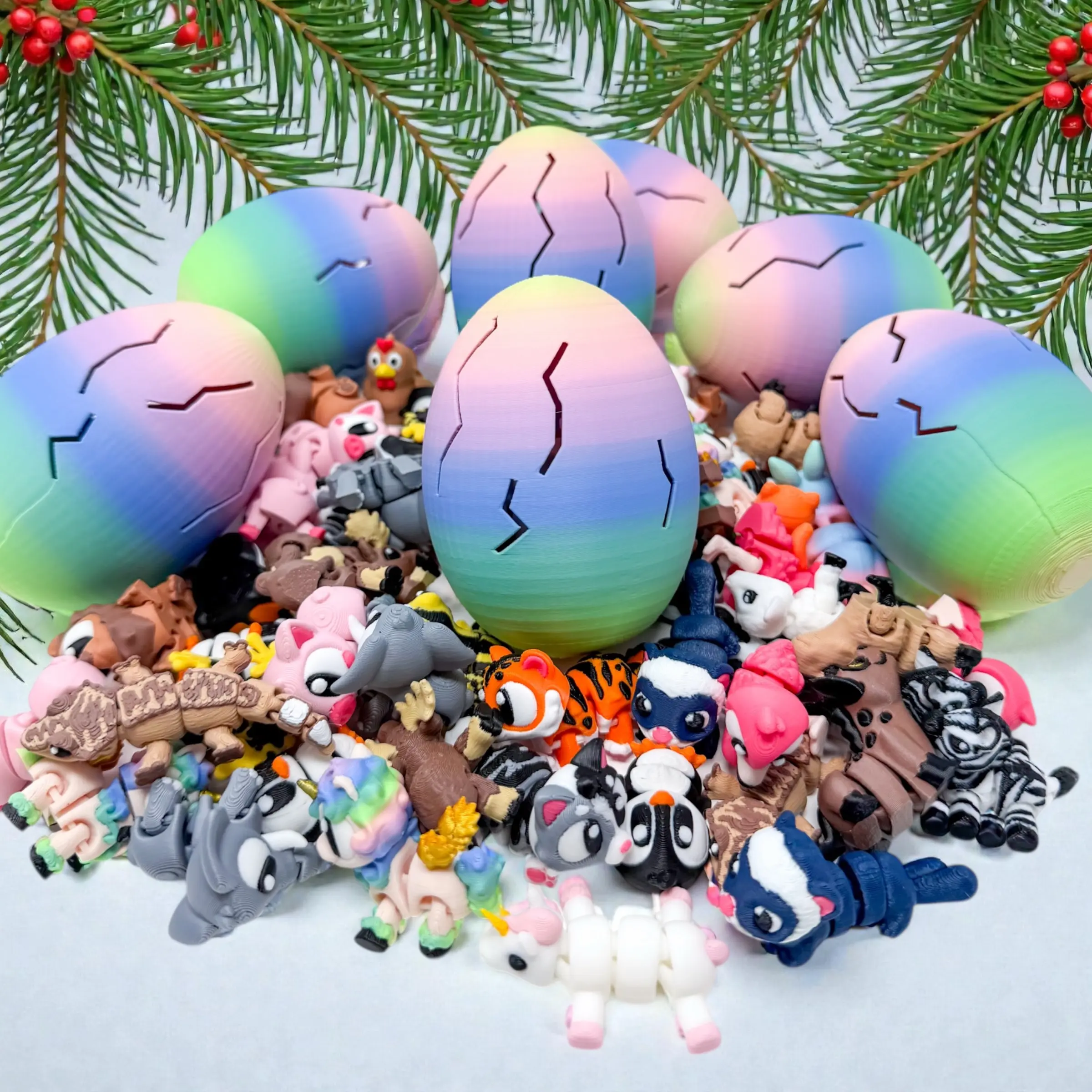 3D Printed Unisex Animal Mini Figurine Mystery Toy Egg - US Made-to-Order Eggs Collectible, BPA Free Random Animals Toy, Easter Stocking Stuffer for 11-12 Years Olds