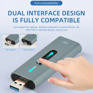 1TB Solid State Drive Dual Drive External SSD Portable USB C+USB A 3.2 Gen2 Thumb Drive Hard Drive Read Speeds up to 500MB/s for iPhone 15 Android Phone USB C Tablet Mac and Computer Pink 1TB