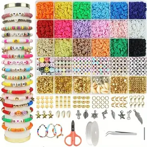 6000pcs Colorful Soft Polymer Clay Letter Spacer Beads Set, Luxury Bracelet Making Kit, High-End Handmade Jewelry Supplies, Handmade Gifts, DIY Beading Accessories, Birthday & Holiday Presents