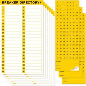 10 Sheets Breaker Panel Labels & 7 Breaker Catalog Stickers, Waterproof Durable Self-Adhesive Electrical Stickers