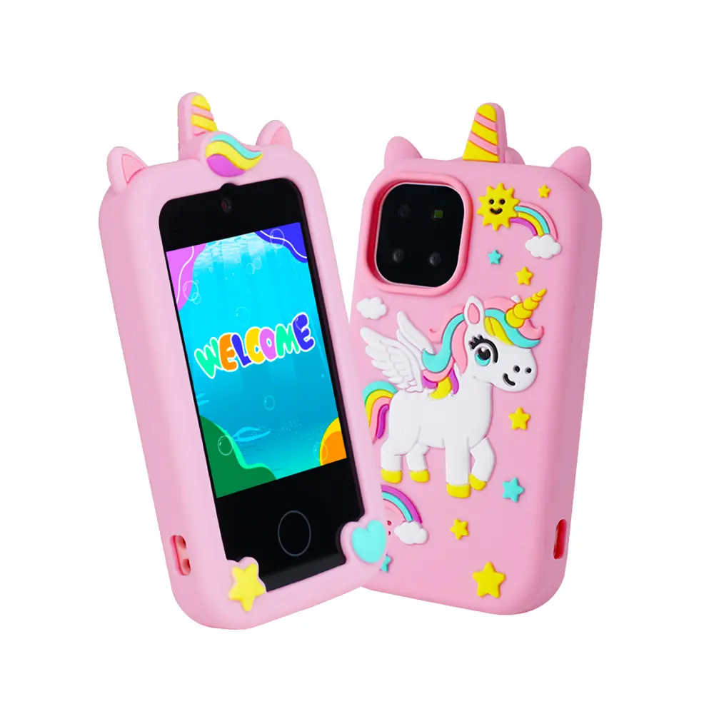 Kids Educational Learning Phone Toy for Toddlers, Pretend Play Mobile Phone with Music and Lights, Interactive Early Learning Toy for Boys Girls