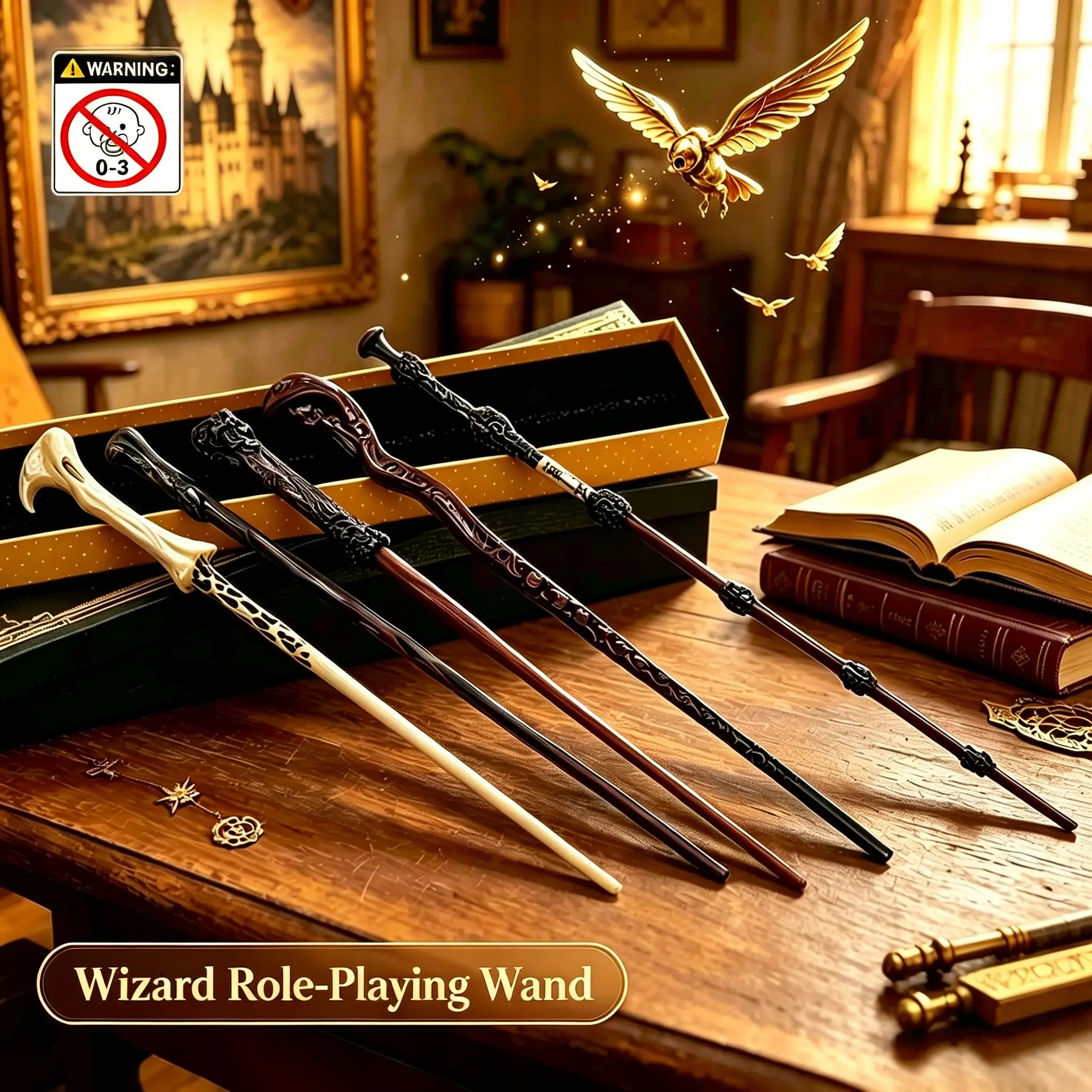 Fantasy Resin Magic Wand Movie Prop - Magical Mist Effect, Stress Reliever, Decompression Tool, Unisex HL Magic Kit Accessory, Halloween Prop, Gift Idea for Toy & Hobby Lovers, Role-Playing Prop