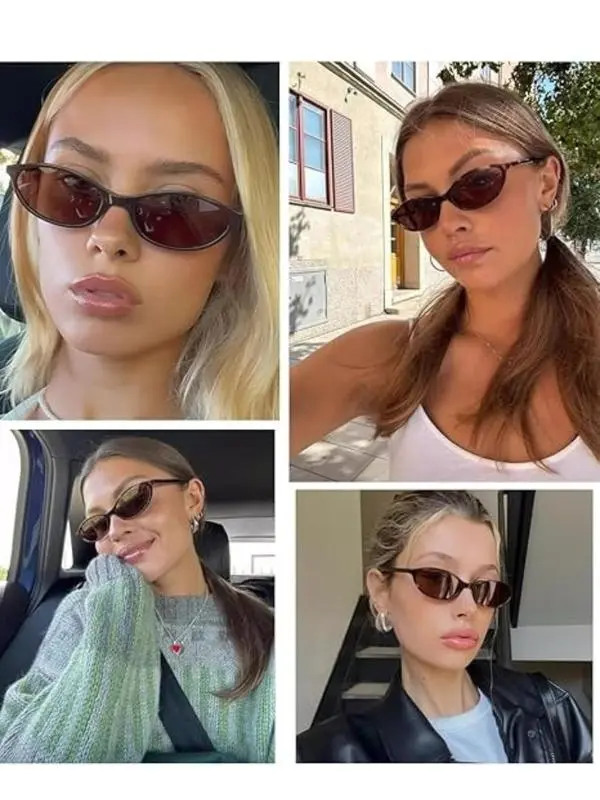 1 pair of retro oval-frame sunglasses for women, with a classic and trendy design, suitable for daily commuting and outdoor sports, lightweight, comfortable, eye-protecting and UV-proof, highlighting elegant taste.