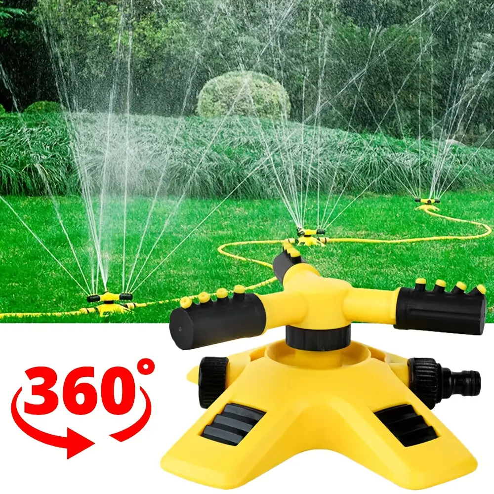 360° Rotating Garden/Lawn Sprinkler 3-Arms System Automatic Watering Irrigation, Watering Systems, Sprinklers For Yard