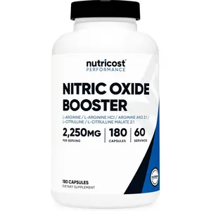 Nitric Oxide Booster 2250mg, 180 Capsules - 750mg Per Casule, 60 Servings - Gluten Free and Non-GMO