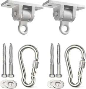 Swing Set Hangers - 2 Heavy Duty Brackets with Locking Snap Hooks for Porch, Patio, Playground - Indoor/Outdoor Hardware & Accessories No Brand