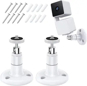 Fastsnail Wall Mount Compatible with Wyze Cam Pan V3 & Wyze Cam V4/V3 & Wyze Cam Outdoor/Indoor, 360 Degree Swivel Adjustable Bracket for Wyze Cam and Other Camera with Same Interface 2 Pack FastSnail