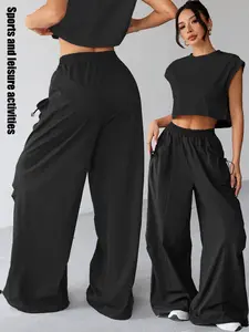 Women's Elastic Casual Loose Sports Fitness Workwear Pants Bottoms, Perfect for Gym Exercise Outdoor Hiking Dancing Daily Commute Wear