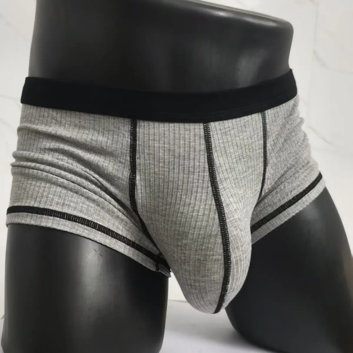 Large-bag personalized design men's underwear, sweat-absorbing, thin, breathable, U-convex four-corner men's underwear