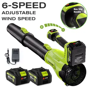 TANLOOK New Digital Display Electric Handheld Cordless high power Turbo Leaf blower:2x 4Ah batteries, max rotation speed 26,000 RPM,max air volume 580 CFM,wind speed up to 160 MPH.Ideal for autumn/winter snow removal,Lightweight gardening work