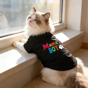 1pc New Cartoon-printed Short-sleeved T-shirt for Cats and Dogs, Round-neck Pet T-shirt in Sporty Style
