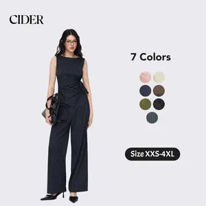 Cider Boat Neck Striped Wrap Knotted Top & Mid Rise Straight Leg Trousers Set– Office & Weekend Casual SummerWins Dealsforyou Cider Boat Neck Striped Wrap Knotted Top & Mid Rise Straight Leg Trousers Set– Office & Weekend Casual SummerWins Dealsforyou