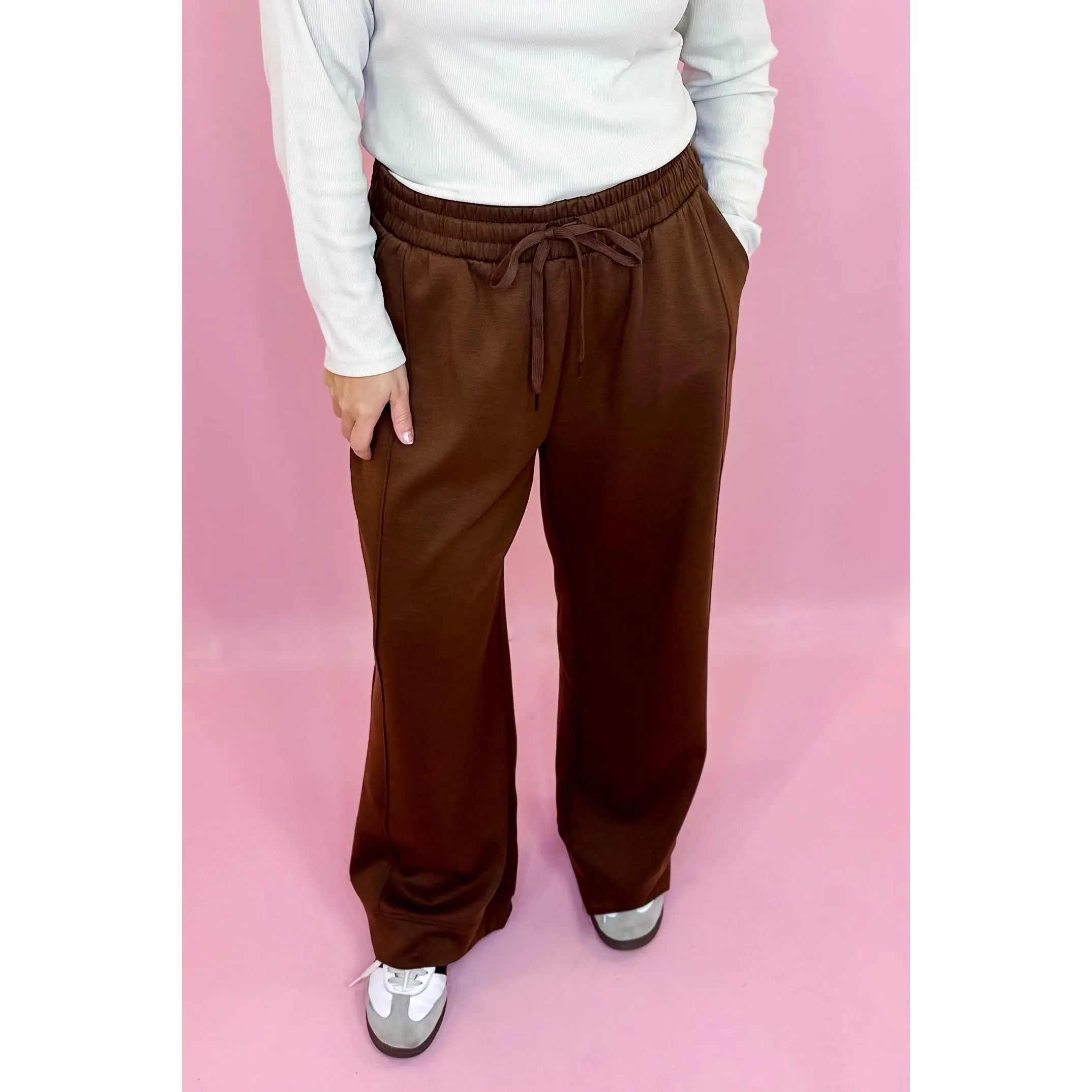 PLUS Easy Pull On Scuba Pant - Brown