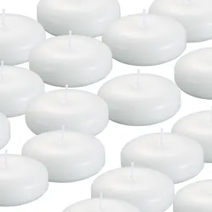 12 Pack Floating Candles, 3” White Unscented Dripless Wax Burning Candles, for Weddings, Party, Cylinder Vases, and Home Decorations…
