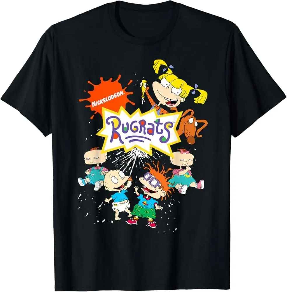 Rugrats Logo with Nick Logo and Rugrats Characters T-shirt, Vintage Rugrats Graphic T-Shirt, Classic Cartoon Character Tee