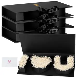 Creative Mother's Day Gift Packaging Idea Fillable "iloveu" Letter Shaped Gift Boxes (black)