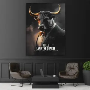 Bull Market Wisdom Wall Street Bull Print, Financial Money Wealth Poster Investor Mindset Decor Inspiring Trading Art Forex Printable