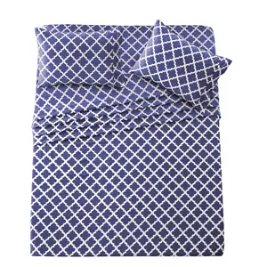 Lux Decor 4 Pc Quatrefoil, Floral & Paisley Bedding Set - Upto 16 inches Deep Pocket Wrinkle Free Soft Bedding Set with Pillowcases - Polyester Sheets - Cozy & Luxury Bedding-Decorative Bedding Set