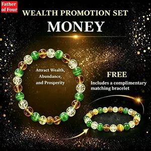 【Buy one to get one free】Money Attraction Bracelet Set with Green Aventurine & Tiger Eye, beaded jewelry protection bracelet encouragement gift fashion artificial bracelet of the day Colorblock Beaded Crystal Bracelet , Good Luck & Abundance