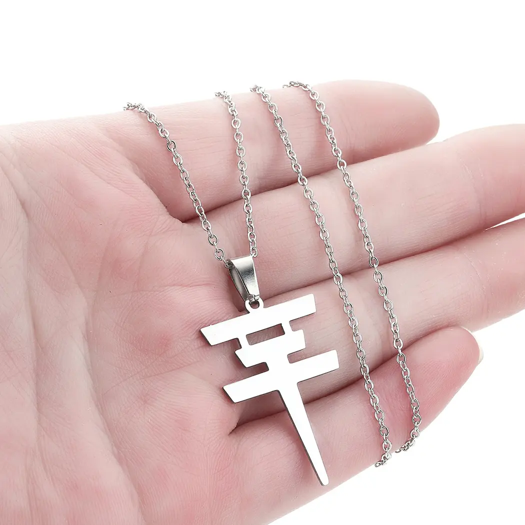 Stainless Steel Logo Pendant Necklace - Korean Fashion Kpop Style Link Chain Choker for Women Men