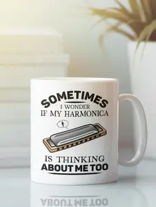 Harmonica Gifts, Funny Harmonicist Mug, Mouth Organ Lover Cup, Present for French Harp Player, Sometimes I Wonder if my Harmonica #774