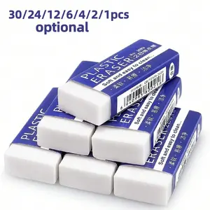 Multi-Pack Rectangular Erasers (30/24/12/6/4/2/1pcs), Clean Traceless Rubber Eraser, Ideal for Drawing, Sketching, Writing, Office Stationery Supplies, School Supplies