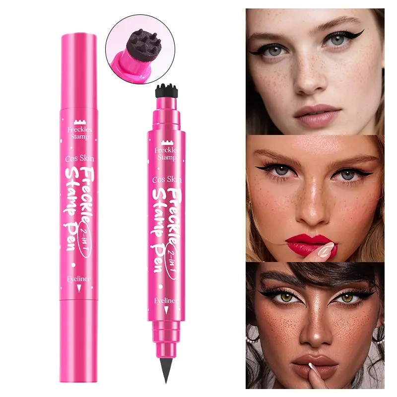 Waterproof Freckle Pen: Faux Freckle Stamp & Fine Tip Eyeliner for Natural-Looking, Long-Lasting Freckles and Easy Makeup, Perfect for Daily Wear and Cosplay Lipliner