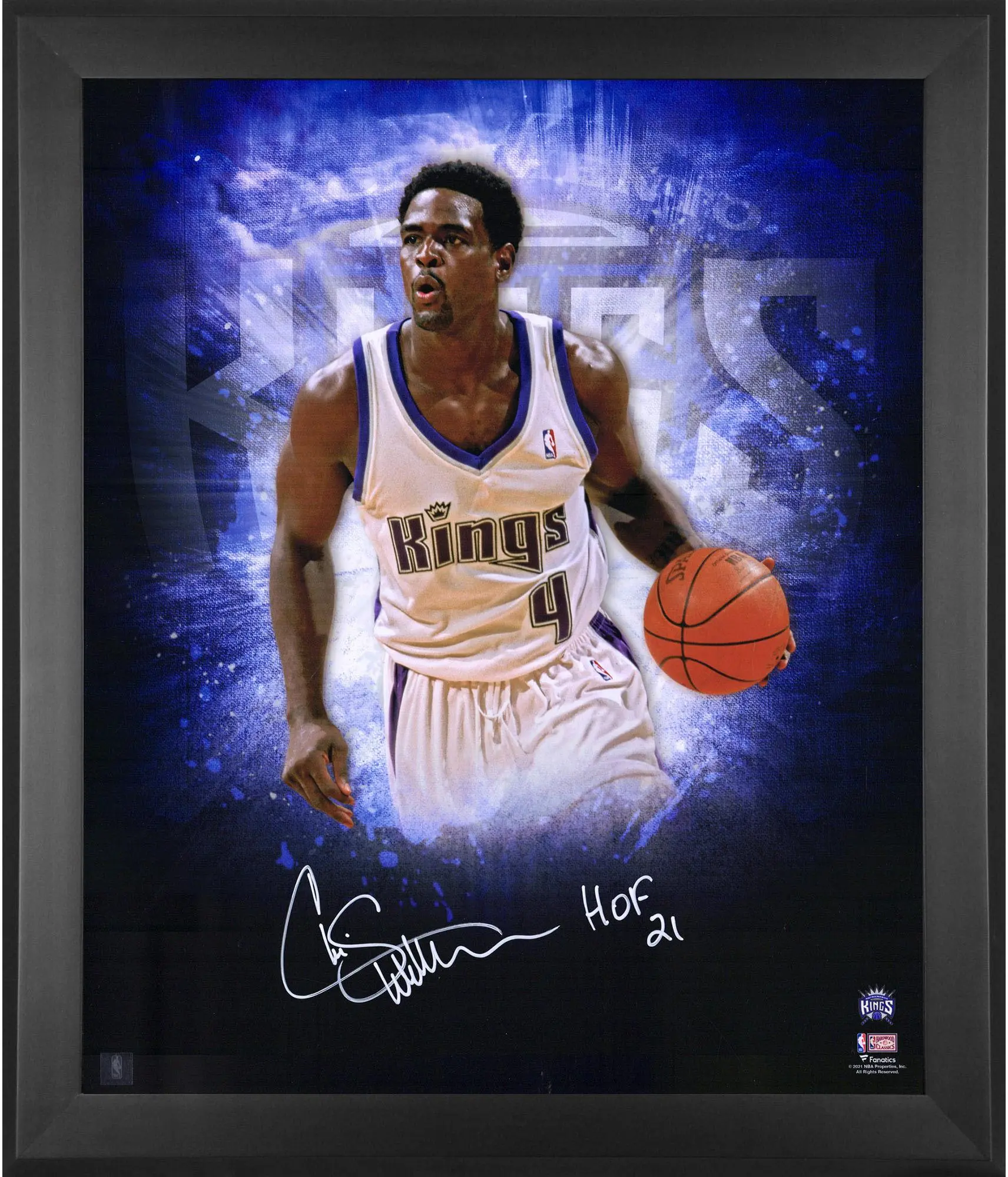 Chris Webber Sacramento Kings Framed Autographed 20" x 24" In-Focus Photograph with "HOF 21" Inscription - Fanatics Authentic Certified