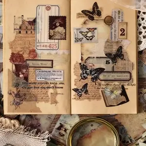 Vintage Scrapbooking Sticker Book, 1/2pcs Vintage Scrapbooking Sticker, Decorative Sticker for Scrapbooking, Journaling, Gift Wrapping, Sticker Packs, Stickers Kit