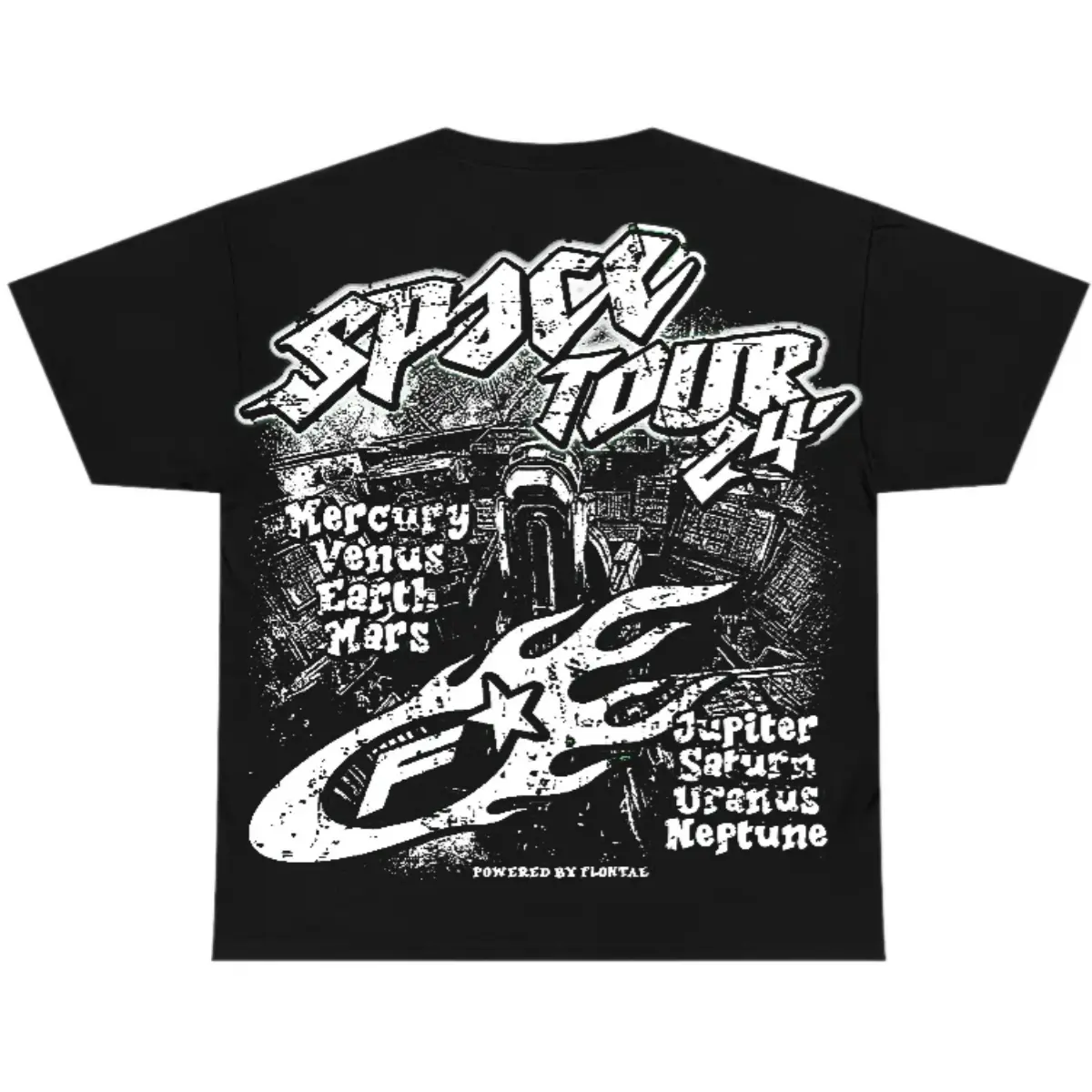 White Thunder 4s Flontae Men's Oversize T-Shirt - Casual, Comfortable Cotton Fabric, Round Neck, Get Around Graphic, Breathable Top