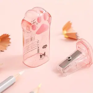Chic Cat Claw Pencil Sharpener - Titanium Alloy, Pink, Cute & Creative Design for Everyday Office Use