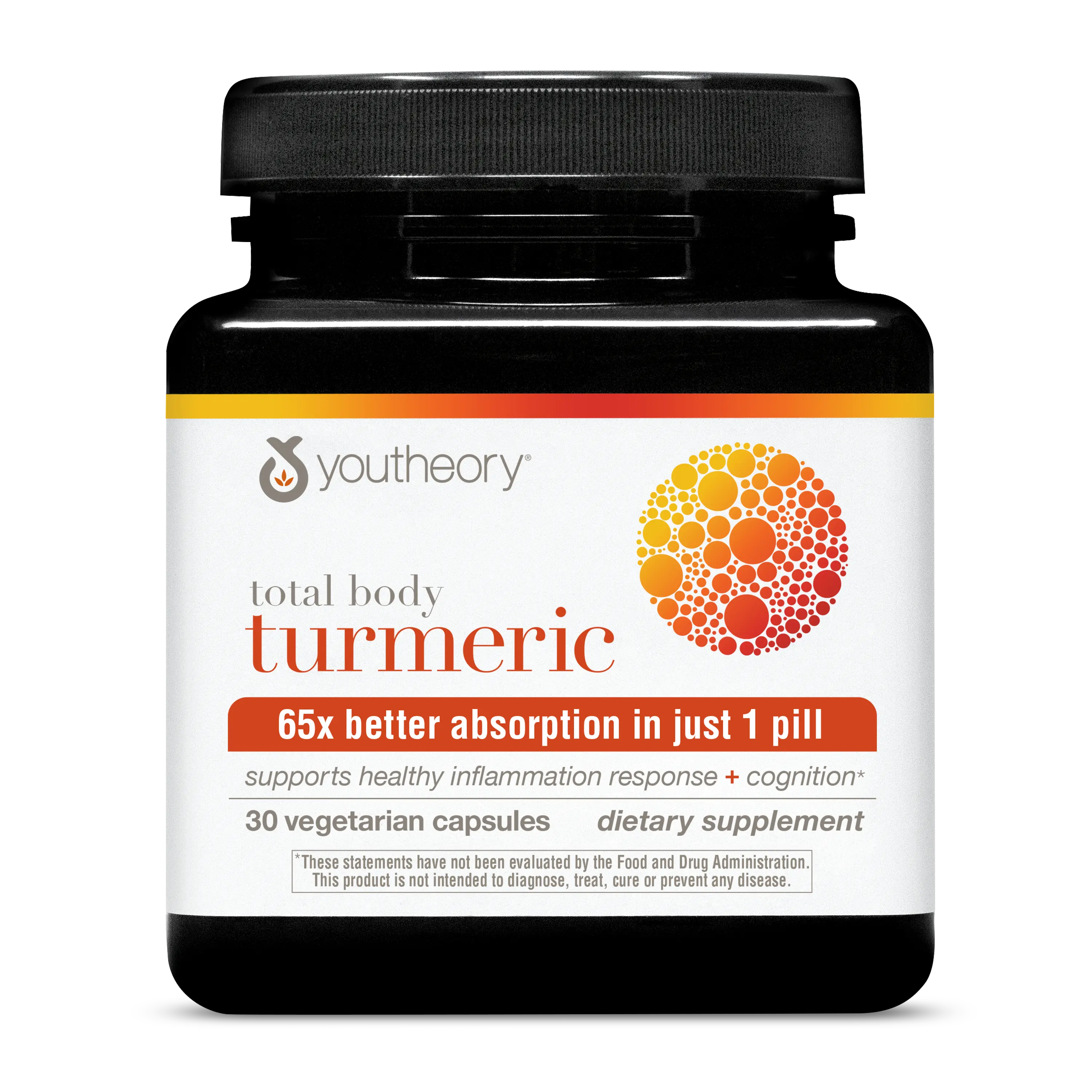 Youtheory Total Body Turmeric, Vegetarian Capsules, 30 Count, Supports Healthy Inflamation Response and Cognition