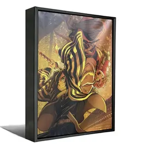 Canvas Wall Art Demon Slayer Obanai Iguro & Mitsuri Kanroji Anime Canvas Painting Home Bedroom Decor Wall Hanging Print