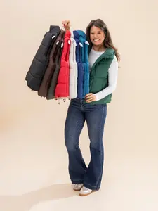 Zenana High Neck Puffer Vest | S-L