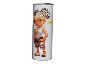 Not Enough Sage - 20 oz. Skinny Tumbler with Spunky Black Melanin Doll Character